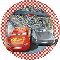 Одноразовые бумажные тарелки 19.5 см, 8 шт "Cars 3" 93489 цена и информация | Праздничная одноразовая посуда | hansapost.ee