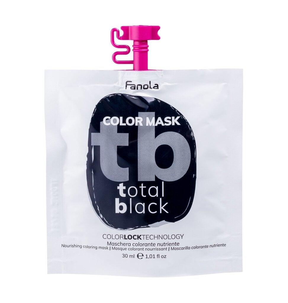 Tooniv juuksemask Fanola Color Mask Total Black, 30 ml цена и информация | Juuksevärvid | hansapost.ee