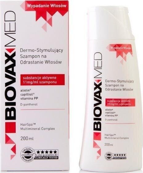 Juuksekasvu soodustav šampoon L'biotica Biovax Med Dermo-stimulating Hair Regrowth, 200 ml hind ja info | Šampoonid | hansapost.ee