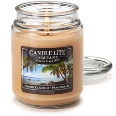 Candle-Lite ароматическая свеча с крышечкой Island Coconut Mahogany, 510 г цена и информация | Подсвечники, свечи | hansapost.ee
