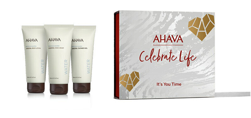 Kehahoolduskomplekt naistele Ahava Celebrate Life It's You Time: mineraalne kehakreem, 100 ml + mineraalne dušigeel 100 ml + mineraalne kätekreem 100 ml цена и информация | Kehakreemid, kehaõlid ja losjoonid | hansapost.ee