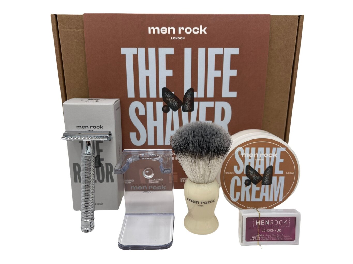 Набор бритвенных принадлежностей с обоюдоострой бритвой Men Rock Ultimate  Shaving Gift Set Sandalwood цена | hansapost.ee