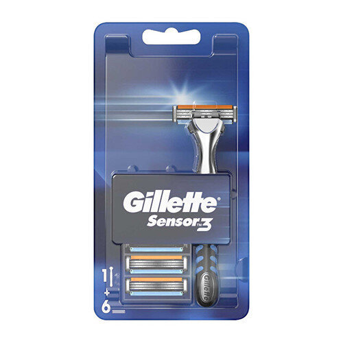 Gillette Sensor3 pardel + 6 pead цена и информация | Raseerimisvahendid | hansapost.ee