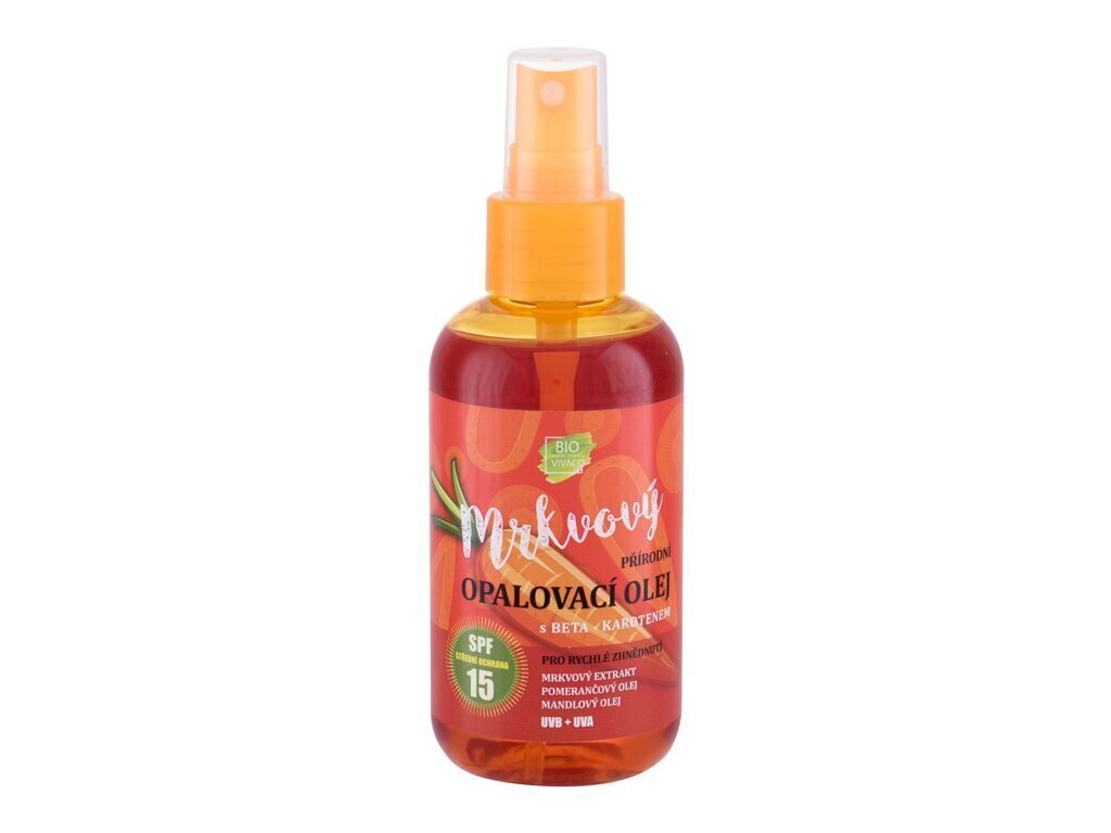 Vivaco Bio Carrot Suntan Oil SPF15 päevitusõli 150 ml hind ja info | Päikesekaitse ja päevitusjärgsed kreemid | hansapost.ee