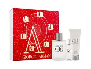 Komplekt meestele Giorgio Armani Acqua di Gio Pour Homme: EDT, 100 ml + EDT, 15 ml + dušigeel, 75 ml hind ja info | Parfüümid meestele | hansapost.ee