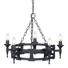 Подвесной светильник Elstead Lighting Saxon SAX5-BLK цена и информация | Потолочный светильник, 38 x 38 x 24 см | hansapost.ee