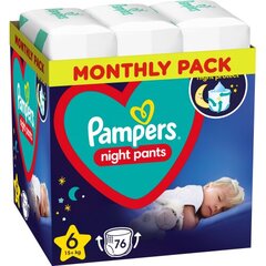 Püksmähkmed Pampers Night Pants Monthly Pack, suurus 6, 15+ kg, 76 tk hind ja info | Mähkmed, riidest mähkmed | hansapost.ee