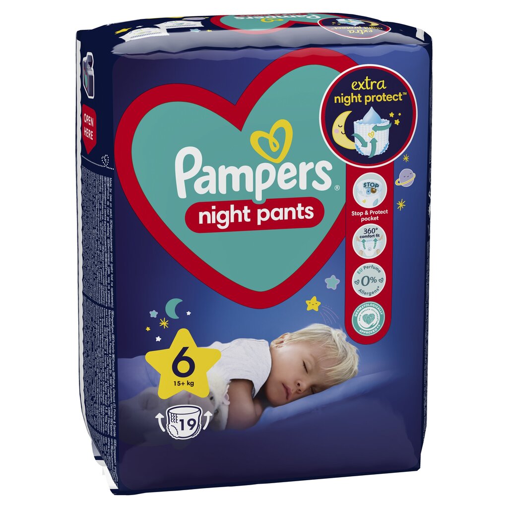 Püksmähkmed Pampers Night Pants Monthly Pack, suurus 6, 15+ kg, 76 tk цена и информация | Mähkmed, riidest mähkmed | hansapost.ee