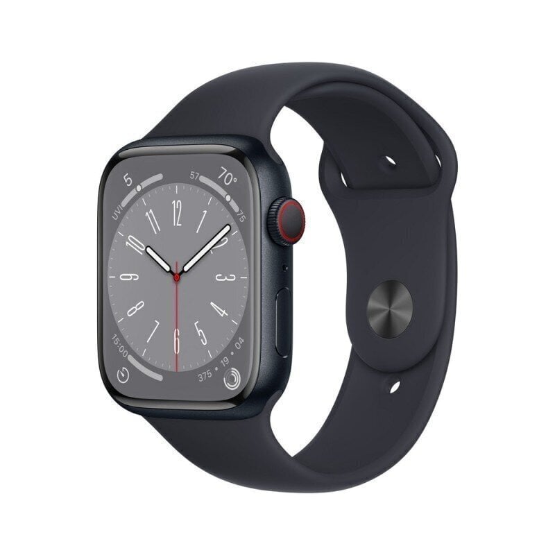 Apple Watch Series 8 GPS + Cellular 45mm Midnight Aluminium Case ,Midnight Sport Band - MNK43EL/A LV-EE hind ja info | Nutikellad, laste nutikellad | hansapost.ee