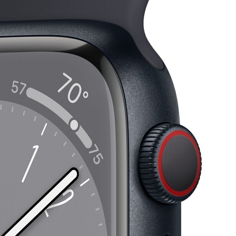 Apple Watch Series 8 GPS + Cellular 45mm Midnight Aluminium Case ,Midnight Sport Band - MNK43EL/A LV-EE hind ja info | Nutikellad, laste nutikellad | hansapost.ee