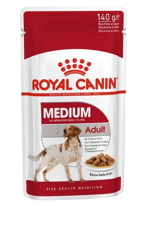 Royal Canin Medium Adult märgtoit koertele, 10x140g цена и информация | Koerakonservid | hansapost.ee