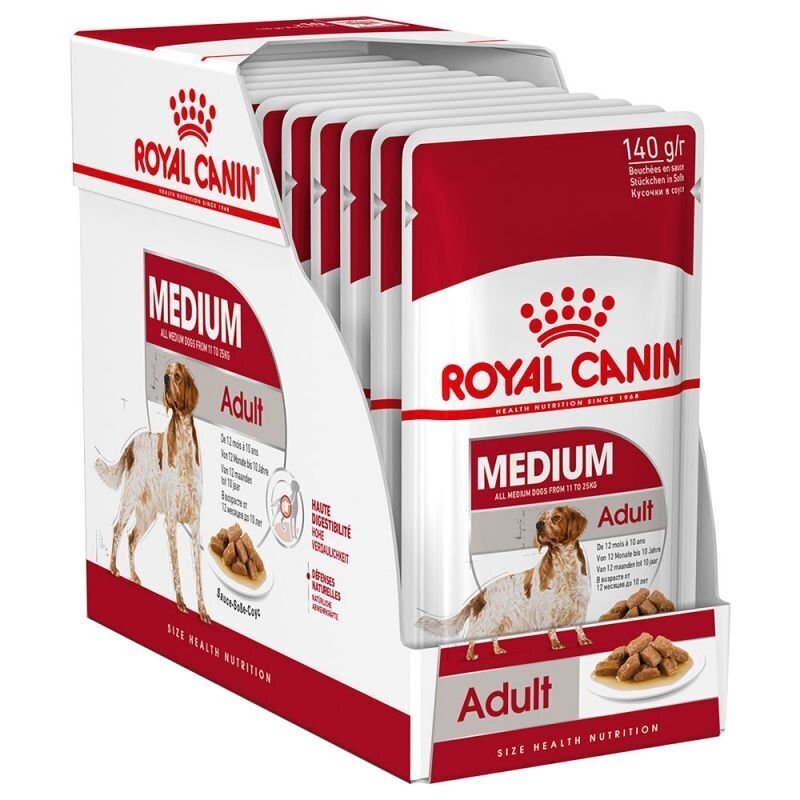 Royal Canin Medium Adult märgtoit koertele, 10x140g цена и информация | Koerakonservid | hansapost.ee