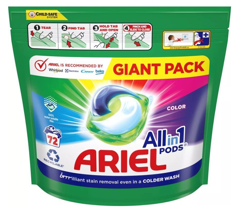 Ariel All-in-1 PODS Colour pesukapslid, 72 pesukorda цена и информация | Pesuvahendid | hansapost.ee
