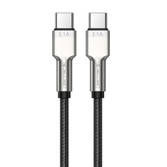 Jellico B8 nailonist põimitud tsingisulamist pistik USB-C-USB-C andmeside ja PD kiire 66 W laadija kaabel, 1 m, must hind ja info | Juhtmed ja kaablid | hansapost.ee