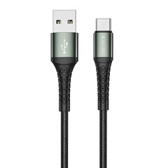 Jellico B12 nailonist punutud universaalne USB-C-USB-andmeside ja kiire 3.1A laadijakaabel, 2 m, must hind ja info | Juhtmed ja kaablid | hansapost.ee