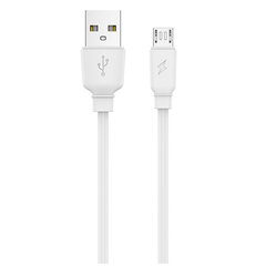 Jellico B15 vastupidav-pehme universaalne mikro-USB-USB-andmeside ja kiire 3,1A laadimiskaabel, 1 m, valge hind ja info | Juhtmed ja kaablid | hansapost.ee