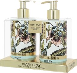 Kehahoolduskomplekt Vivian Grey White Flowers: kreemjas seep 250 ml + kätekreem 250 ml цена и информация | Мыло | hansapost.ee