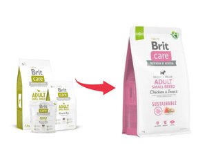 Brit Care Sustainable Adult Small Breed Chicken&Insect koeratoit 7kg hind ja info | Koerte kuivtoit ja krõbinad | hansapost.ee