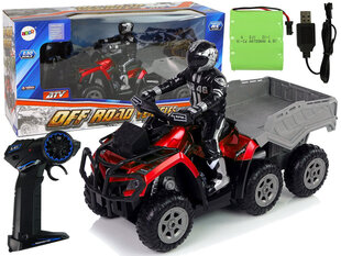 Lean toys ATV koos haagisega 1:10 Off-Road Red 2.4G hind ja info | Mänguasjad poistele | hansapost.ee