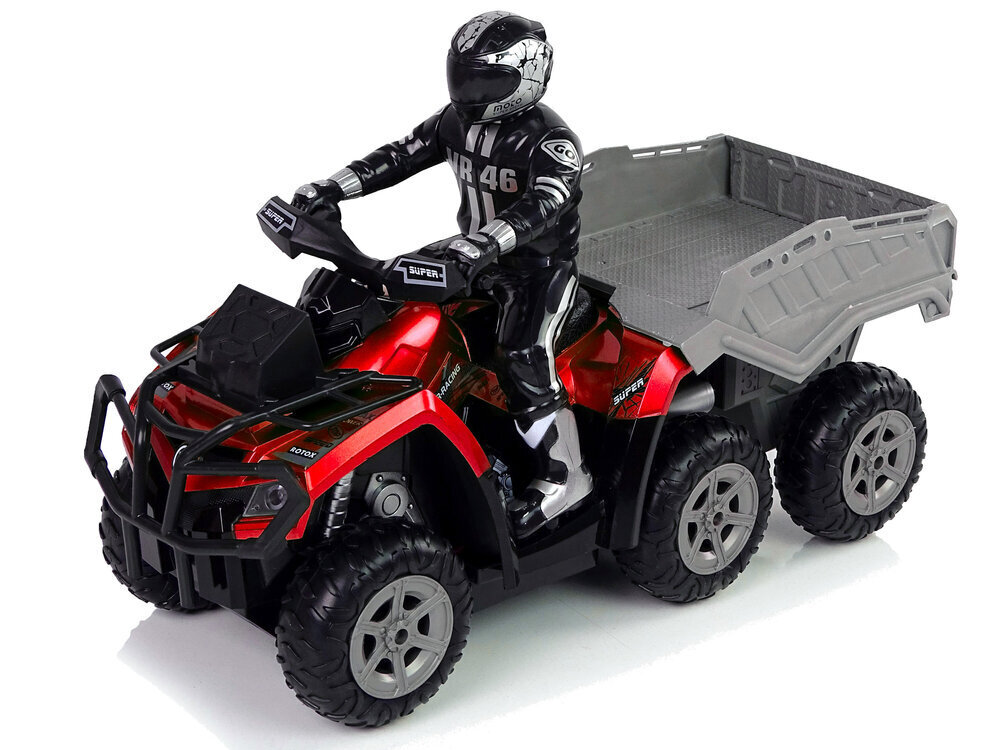 Lean toys ATV koos haagisega 1:10 Off-Road Red 2.4G цена и информация | Mänguasjad poistele | hansapost.ee