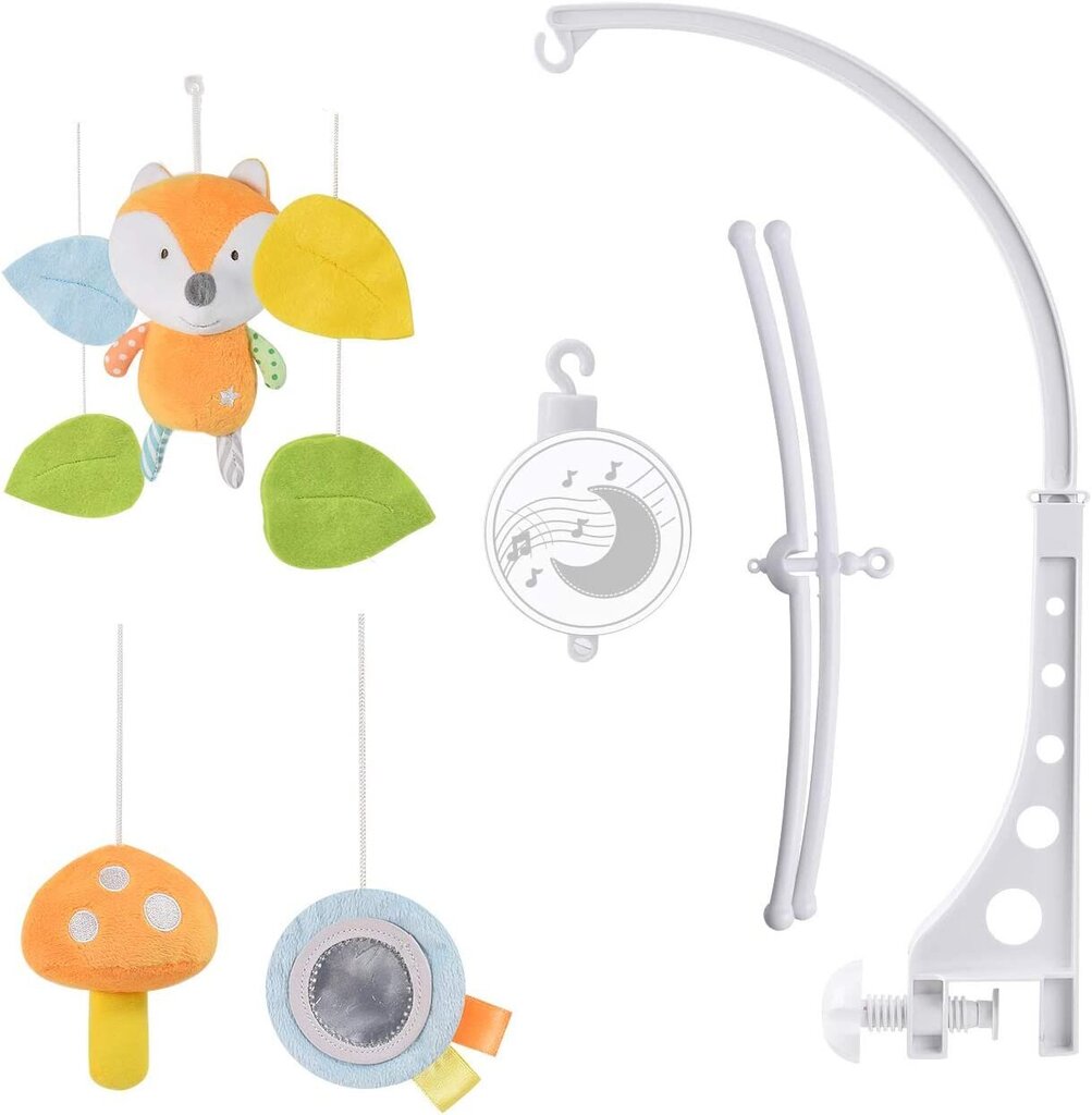 Lean toys Mobiilne võrevoodi karussell beebidele Plüüsist rebane цена и информация | Beebide mänguasjad | hansapost.ee