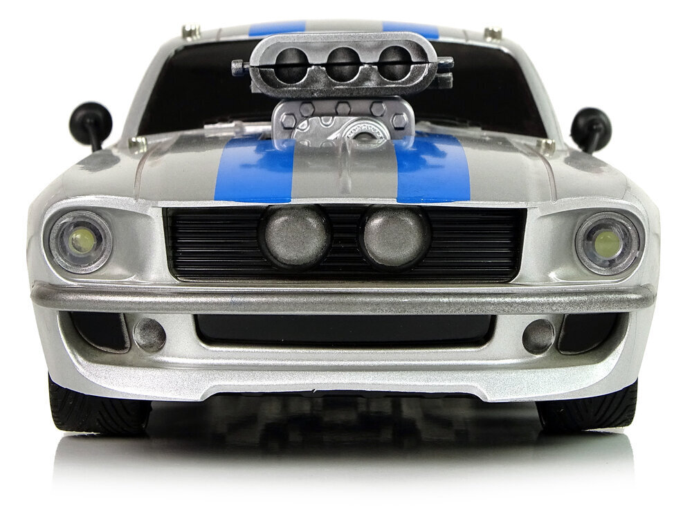 Lean toys R/C sportauto 1:16 Silver Blue Stripes Pilot цена и информация | Mänguasjad poistele | hansapost.ee