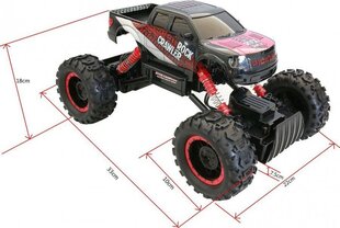 Kaugjuhitav maastur Rock Crawler 4WD 1:14, must, punane hind ja info | Mänguasjad poistele | hansapost.ee