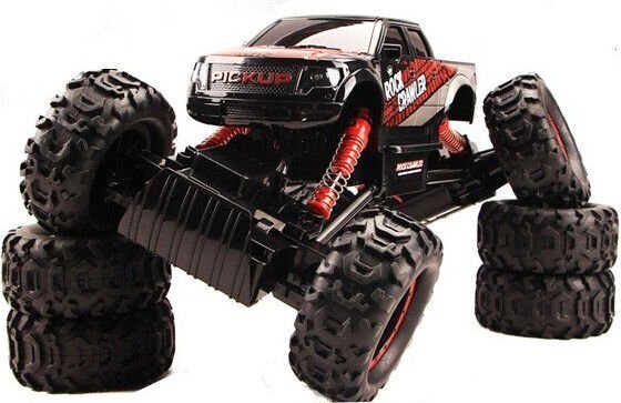 Kaugjuhitav maastur Rock Crawler 4WD 1:14, must, punane hind ja info | Mänguasjad poistele | hansapost.ee