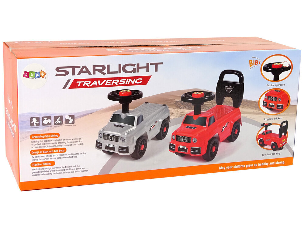 Pealeistutav auto Lean Toys QX-5500- 2 koos seljatoega Silver цена и информация | Beebide mänguasjad | hansapost.ee