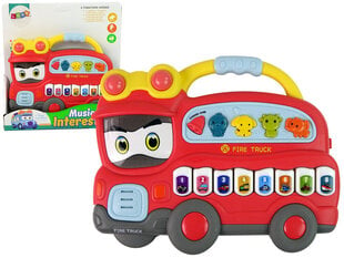Lean toys Интерактивное фортепиано Пожарная служба Звуки животных Звуки машин Красный цена и информация | Игрушки для малышей | hansapost.ee