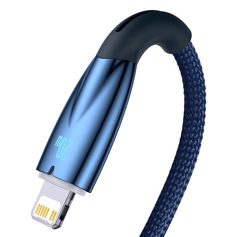 USB-C cable for Lightning Baseus Glimmer Series, 20W, 2m (Blue) hind ja info | Mobiiltelefonide kaablid | hansapost.ee