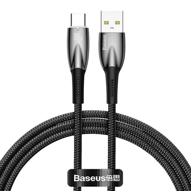 USB cable for USB-C Baseus Glimmer Series, 100W, 1m (Black) цена и информация | Mobiiltelefonide kaablid | hansapost.ee