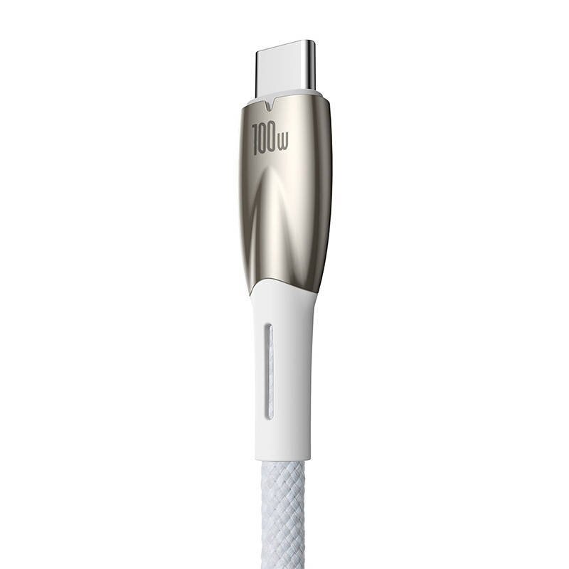 USB cable for USB-C Baseus Glimmer Series, 100W, 1m (White) hind ja info | Mobiiltelefonide kaablid | hansapost.ee