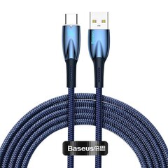 USB cable for USB-C Baseus Glimmer Series, 100W, 2m (Blue) hind ja info | Mobiiltelefonide kaablid | hansapost.ee