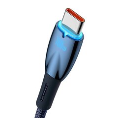 USB cable for USB-C Baseus Glimmer Series, 100W, 2m (Blue) hind ja info | Mobiiltelefonide kaablid | hansapost.ee