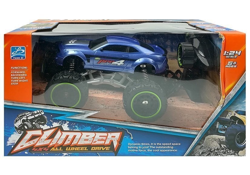 Kaugjuhtimispult auto R/C 6,5 km/h High Wheels Blue hind ja info | Mänguasjad poistele | hansapost.ee