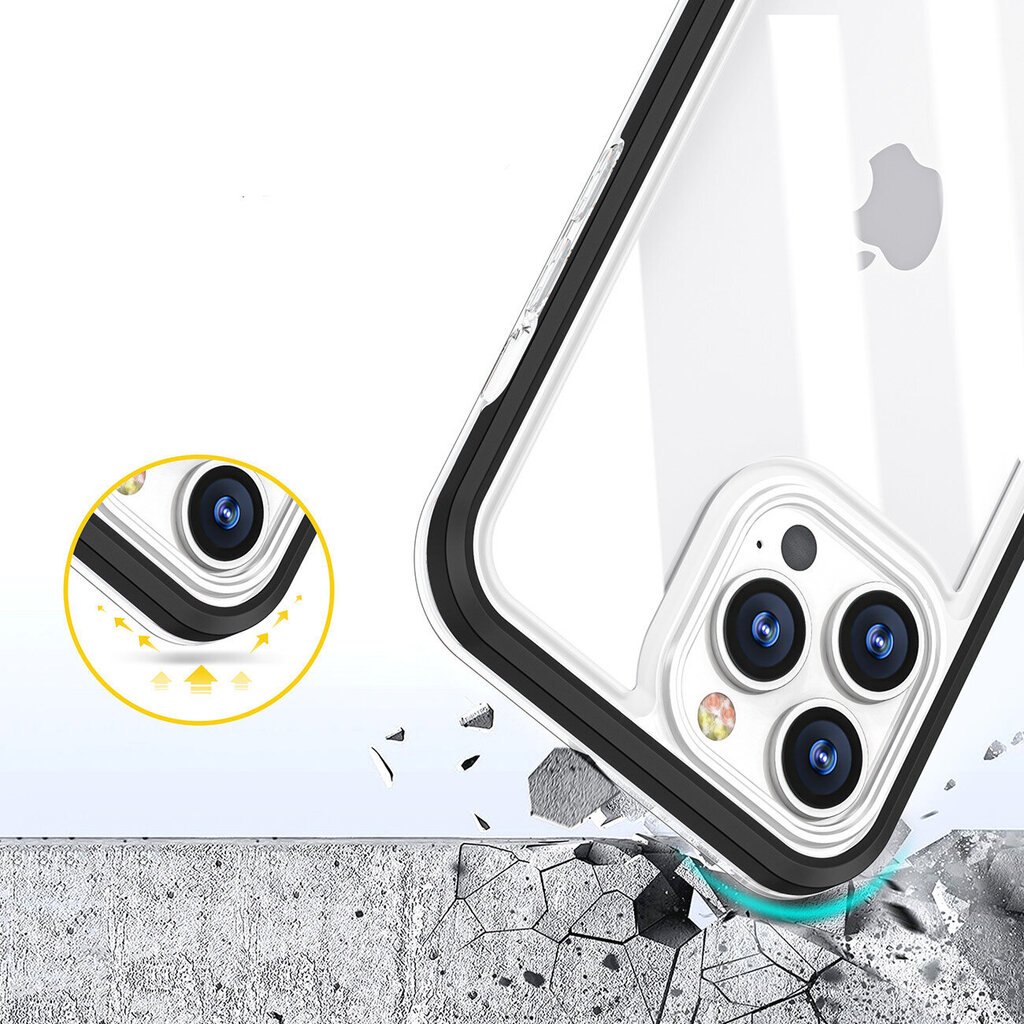 Clear 3in1, iPhone 14 Pro Max, must цена и информация | Telefonide kaitsekaaned ja -ümbrised | hansapost.ee