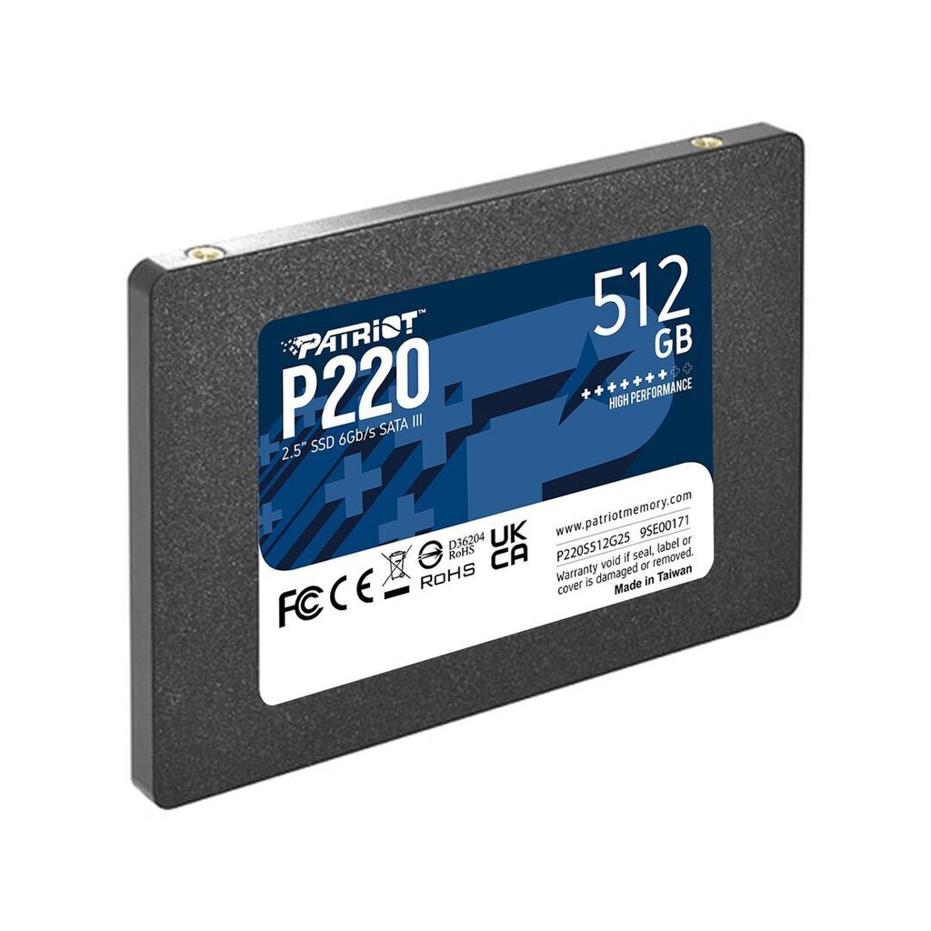 Patriot P220, 512GB (P220S512G25) цена и информация | Sisemised kõvakettad | hansapost.ee