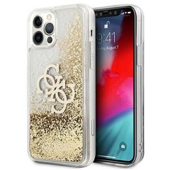 Guess GUHCP12LLG4GGO iPhone 12 Pro Max 6.7 &quot;gold / gold hardcase 4G Big Liquid Glitter hind ja info | Telefonide kaitsekaaned ja -ümbrised | hansapost.ee