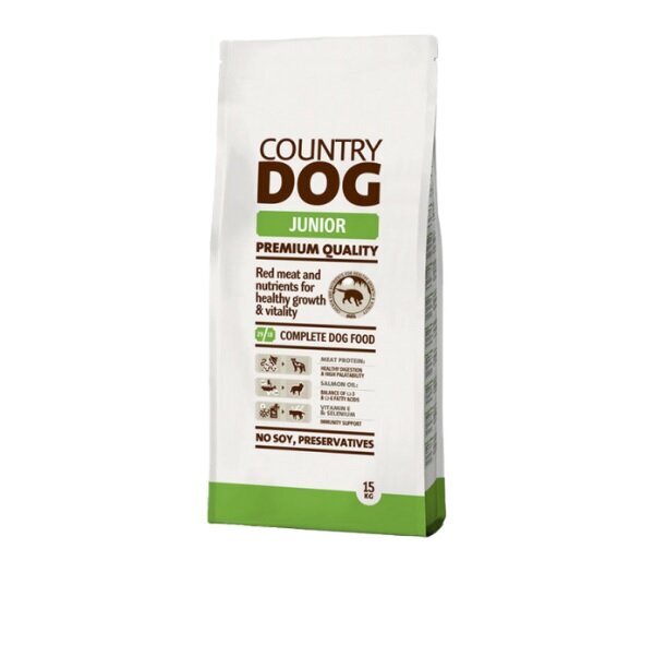 Kuivtoit noortele koertele Country Dog Junior, 15 kg hind ja info | Koerte kuivtoit ja krõbinad | hansapost.ee