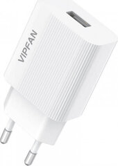 Vipfan E01 mains charger, 1x USB, 2.4A + Micro USB cable (white) hind ja info | Laadijad mobiiltelefonidele | hansapost.ee