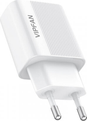 Vipfan E01 network charger, 1x USB, 2.4A + USB-C cable (white) цена и информация | Laadijad mobiiltelefonidele | hansapost.ee
