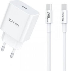 Vipfan E04 network charger, USB-C, 20 Вт, QC 3.0 (white) цена и информация | Зарядные устройства для телефонов | hansapost.ee