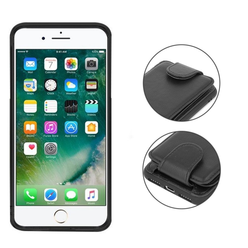 Mocco Smart Wallet Eco Leather Case - Card Holder For Apple iPhone 7 / iPhone 8 Black hind ja info | Telefonide kaitsekaaned ja -ümbrised | hansapost.ee