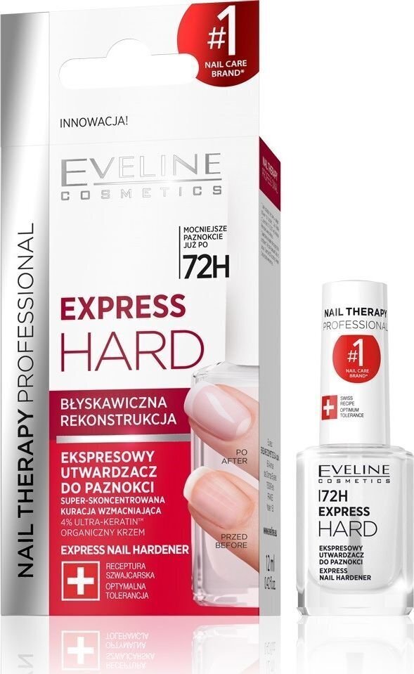 Küünte tugevdaja Eveline Nail Therapy Express Hard, 12ml hind ja info | Küünelakid ja küünelakieemaldajad | hansapost.ee