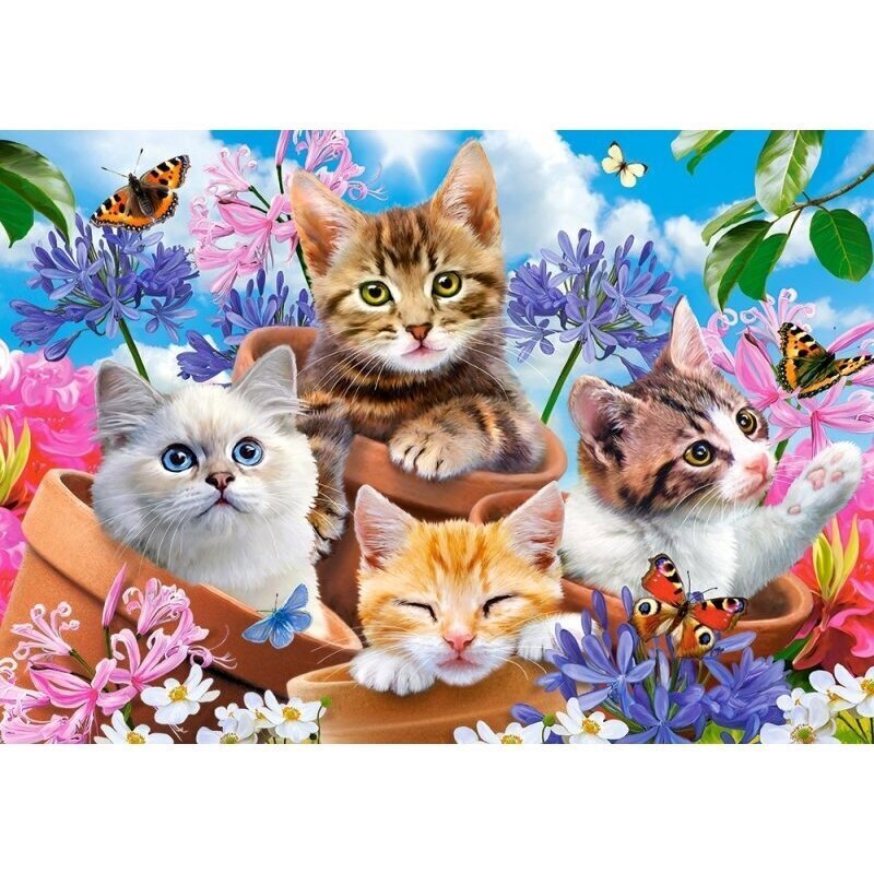 Puzzle 500 Kittens with Flowers 53513 hind ja info | Pusled lastele ja täiskasvanutele | hansapost.ee