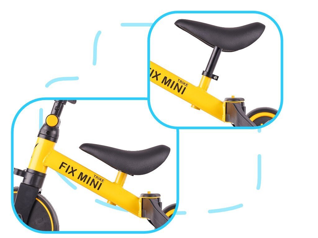 Krossi trikiratas Trike Fix Mini 3in1 pedaalidega, kollane hind ja info | Kolmerattalised jalgrattad lastele | hansapost.ee