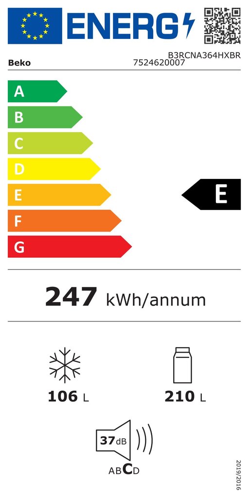 Beko B3RCNA364HXBR hind ja info | Külmkapid-külmikud | hansapost.ee