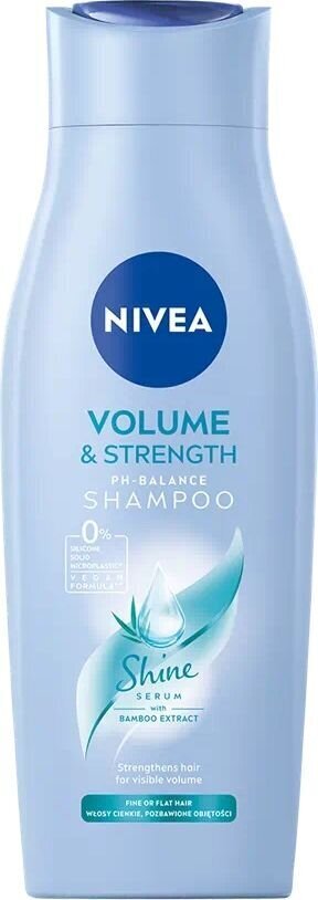 Volüümi andev juuksešampoon Nivea Volume & Strength, 400 ml цена и информация | Šampoonid | hansapost.ee