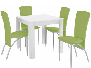 Комплект мебели для столовой Notio Living Lori 80/Nevada, белый/зеленый цена и информация | Комплекты мебели для столовой | hansapost.ee